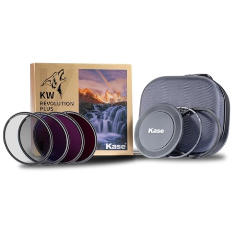 Kase Revolution Plus Master Filter Kit Magnetisch Schokbestendig Gehard Optisch Glas w Kleurgecodeerde Ringen inc CPL ND8 ND64 ND1000 Lens Cap & Case (43mm)