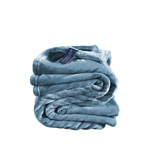 DE WITTE LIETAER Cosy Deken, polyester, arctic blauw, 150 x 200 cm