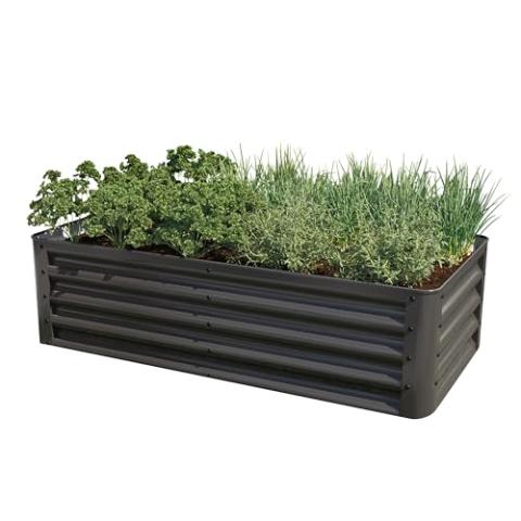 PRIMEYARD Moestuinbak LUCA antraciet stalen constructie 120x60x35 cm