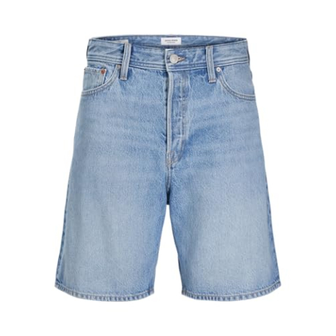 JACK & JONES Heren jeansshort loose fit jeansshorts, Blue Denim 2, M