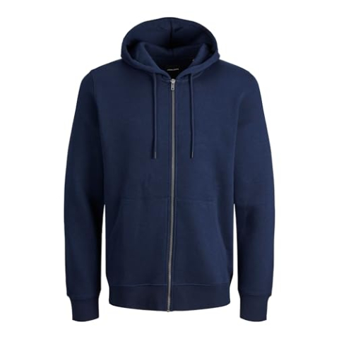 JACK & JONES Mannelijk jack met capuchon plus size effen jas, navy blazer, 3XL Grote maten