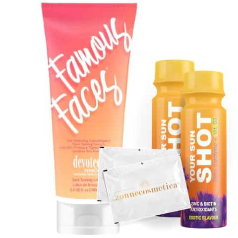 Devoted Creations - Famous Faces + 2 Your Sun Shots + 2 Verfrissingsdoekjes