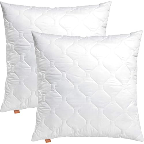 sleepling 196045 set van 2 kussens met ritssluiting, 100% microvezel, 60 x 60 cm, wit
