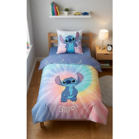 Stitch Tie-Dye 1-Persoons Dekbedovertrek 140x200 + Kussensloop 65x65 Pastel