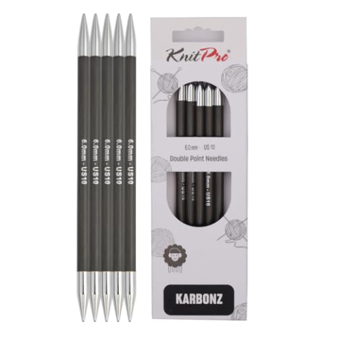 KnitPro 20 cm x 1 mm Karbonz dubbele puntige naalden