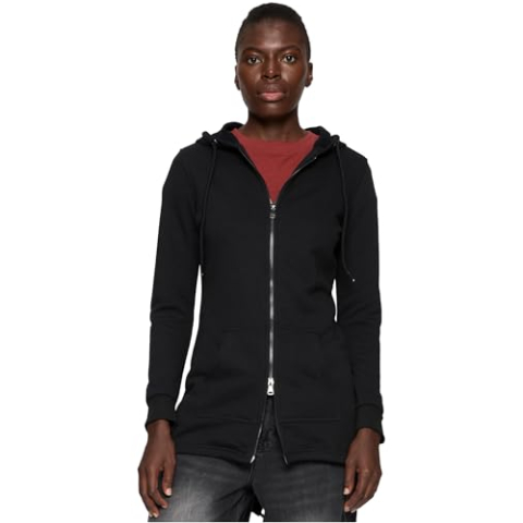 Urban Classics Ladies Sweat Parka Vest met capuchon zwart
