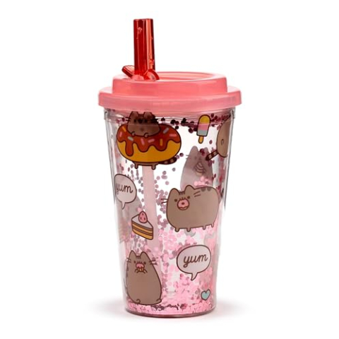 Puckator - Onbreekbare beker met rietje - Foodie - Pusheen de kat