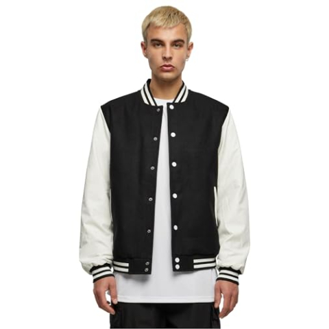 Build Your Brand Oldschool College Jacket Herenjas, zwart/wit, S