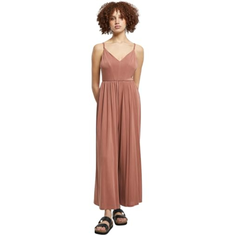Urban Classics Dames Ladies Modal Spaghetti Jumpsuit, terracotta, 5XL