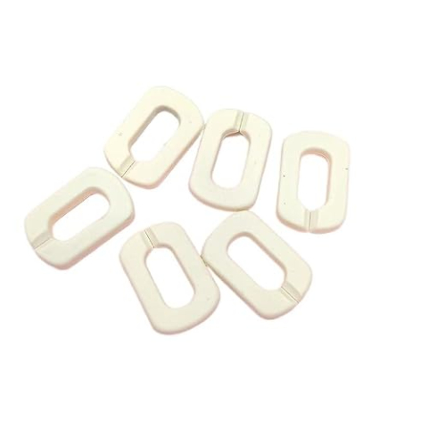 20x30mm Oval Acrylic Chain Links Rings Multicolor 100pcs(Off-white)