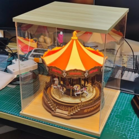 Acryl Vitrinekast Transparante, Grote Vitrine voor Miniaturen met Warm Ledlicht