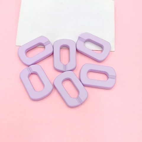 20x30mm Oval Acrylic Chain Links Rings Multicolor 100pcs(Light purple)