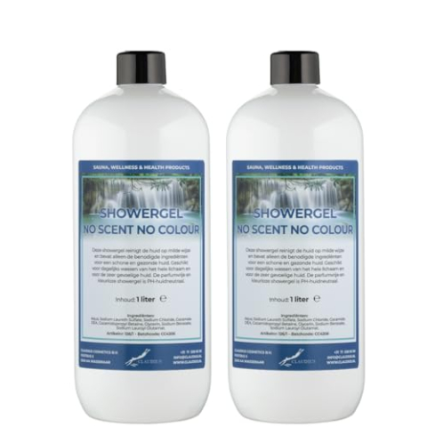 Claudius Showergel No Scent No Colour 2 x 1 liter met dop (wit)
