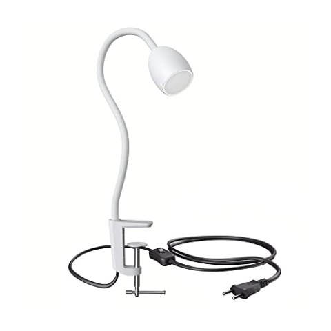 ledscom.de GU10-klemlicht KLUK met zwanenhals, wit incl. GU10, warm-wit, 4.914W, 450lm