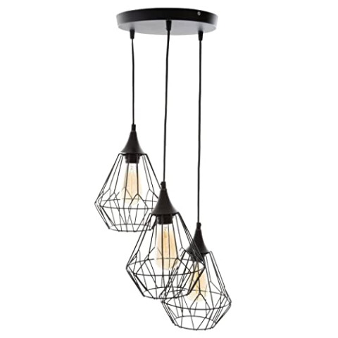 Atmosphera Kaore hanglamp, bekabeld, zwart, metaal