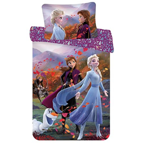 Frozen Wind Babydekbedovertrek 100x135 + Kussensloop 40x60 100% Katoen Elsa