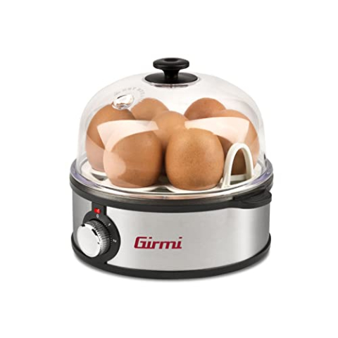 Girmi CU25 Eierkoker, stoompan, 7 eieren, 360 watt, roestvrijstalen behuizing