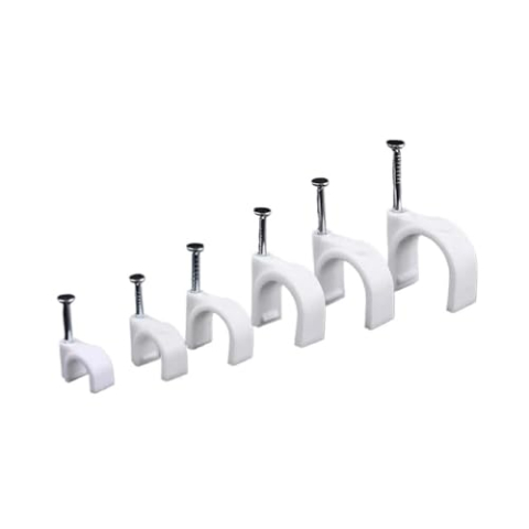 Nagels Kabelclips 100st Wit 4-10mm Stalen Nageldraadbeheerklem(10mm)