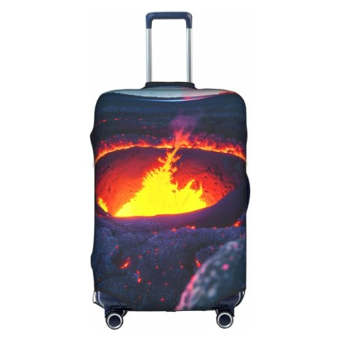 Tamiger Kilauea Vulkaan Print Universele Reizen Koffer Cover Bagage Protector Elastische Lichtgewicht Herbruikbare, Wit, S, Tas Organizer