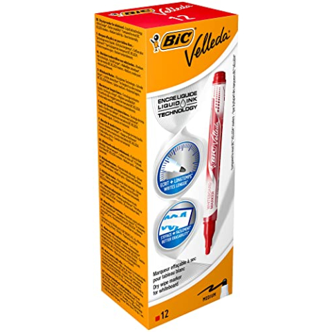 BIC Velleda Pocket Whiteboard Stiften Dikke Kogelpunt - Groen, Doos van 12 Stuks