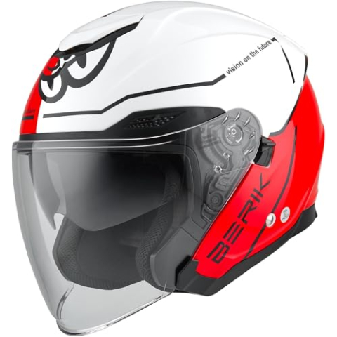 Berik OF669 Vidos Jet Helm, weiß/rot/schwarz, L