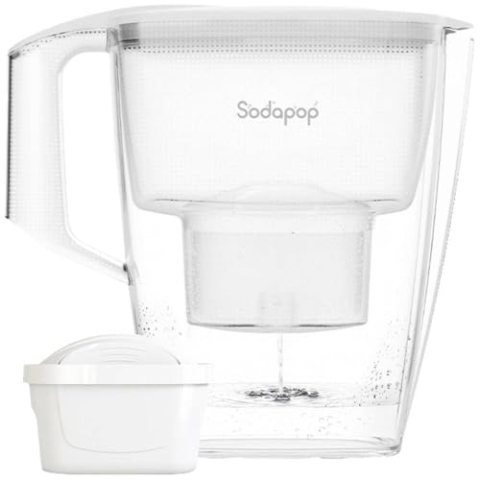 Sodapop Waterfilterkan Selina wit incl. 1x filterpatroon, 3L capaciteit, vaatwasmachinebestendig