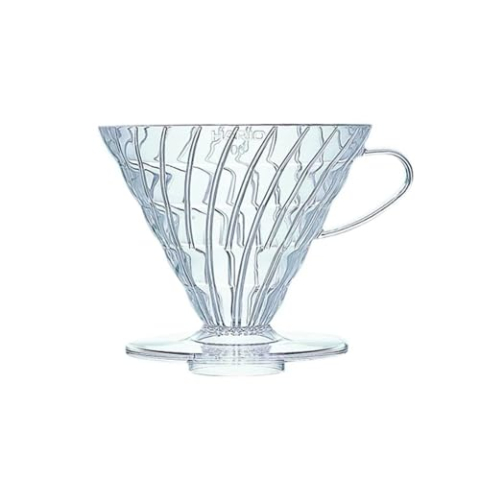 HARIO V60 Coffee Dripper, Plastic - Kegelvormige koffiefilterhouder, Transparant, Size 03