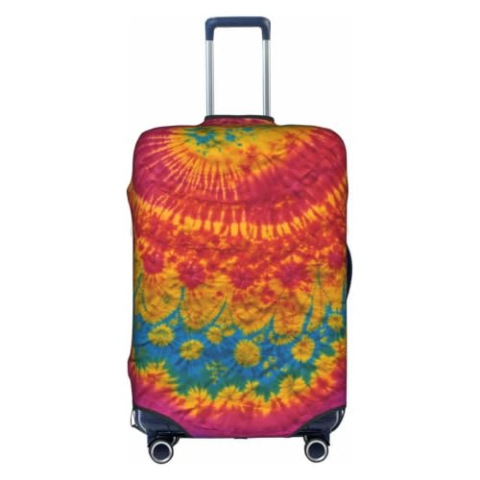Tamiger Tie Dye Hippies Print Universele Reizen Koffer Cover Bagage Protector Elastische Lichtgewicht Herbruikbare, Wit, M, Tas Organizer