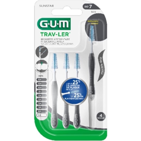GUM Trav-Lers Ragers Grijs 2,6 mm blister à 4 stuks
