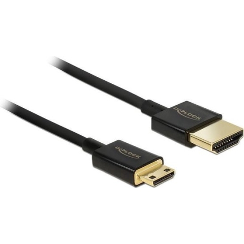 Dunne Premium Mini HDMI - HDMI kabel - versie 2.0 (4K 60Hz) / zwart - 2 meter