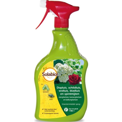 Solabiol Insectenmiddel Spray - 1 L - Bestrijdingsmiddel tegen Luizen en Spintmijten - Voor Sierplanten, Kamerplanten en Balkonplanten