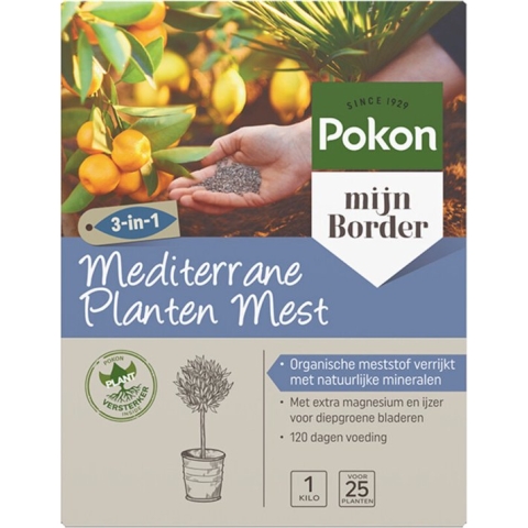 Pokon Mediterrane Planten Mest - 1kg - Meststof - 3-in-1 werking
