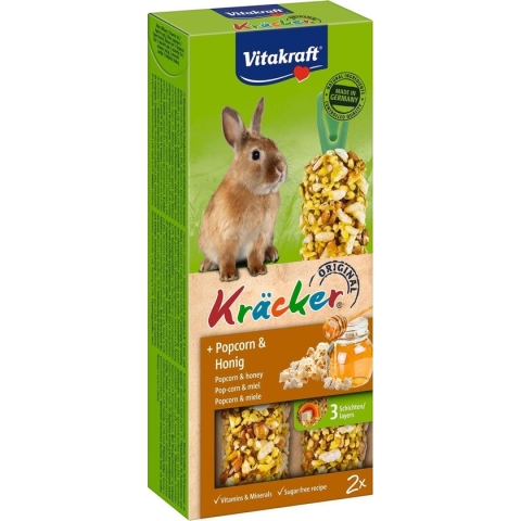 Vitakraft Dwergkonijn Kracker - Popcorn - Knaagdierensnack - 2 St