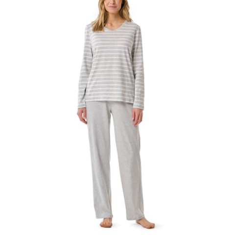 Schiesser Damen Schlafanzug lang Set weiche Baumwolle - Nightwear