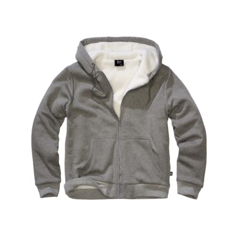 Brandit Sweatjacket Teddylining Trainingsjack van pluche, donkergrijs, melange, M heren