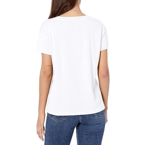 Armani Exchange A|X Dames Burnout Icon Logo Tee T-Shirt, Optic White, Klein
