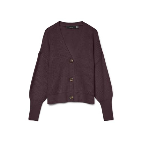 VERO MODA Vmlea Ls V-hals manchet cardigan Noos gebreide jas voor dames, Winetasting, L