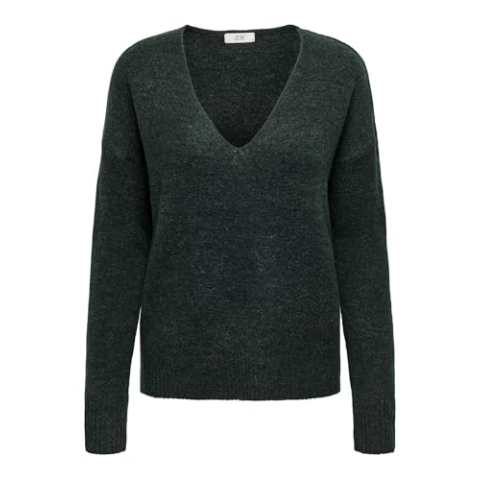 JdY JDYELANORA L/S V-hals PULLO. KNT NOOS, Scarab/Detail:melange, M