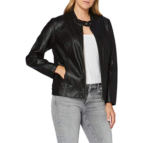 ONLY Carmakoma Robber Faux Leather Jacket, zwart, 48