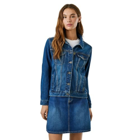 Pepe Jeans Dames REGULAR JACKET Jacket, Blauw (Denim-4A0), XS, Blauw (Denim-4A0), XS