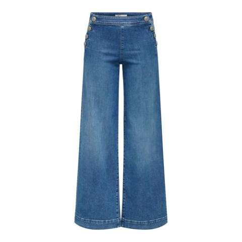Onlmadison Hw Button Wide DNM Gen769Noos, blauw (medium blue denim), 28W / 34L