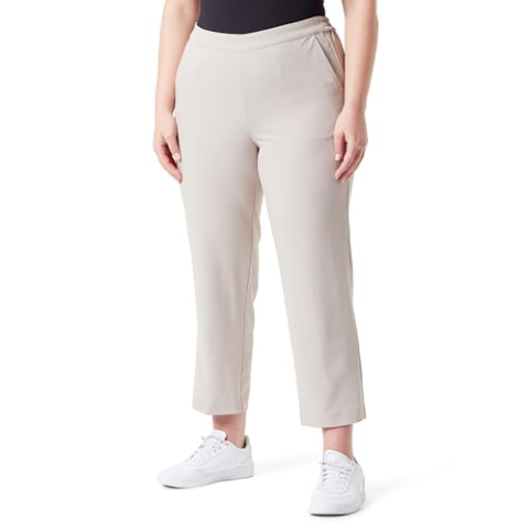 Kaffe Curve Plus-Size damesbroek, korte lengte, elastische taillezakken, Veren Grijs, 52 Grote Maten