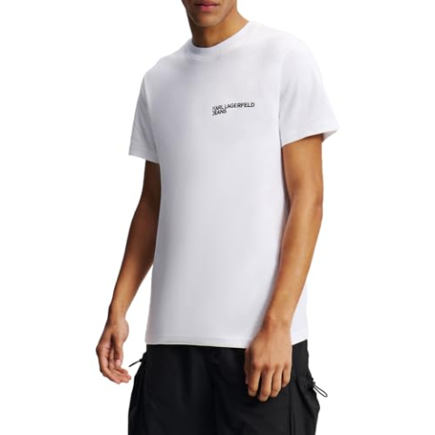 Karl Lagerfeld Jeans, Heren, Slim Korte Mouw Essential Logo Tee, Slim Fit, Wit, XL
