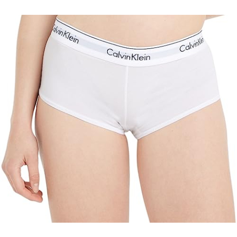 Calvin Klein Dames hipster boyshort katoen met stretch, wit (white), XS