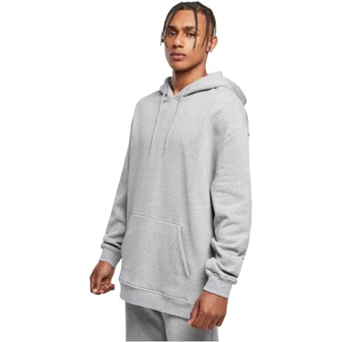 Build Your Brand Herentrui met, Heather Grey, XS