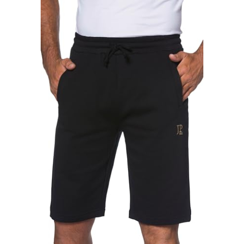 JP 1880 Heren sweatbermuda shorts, zwart, 4XL