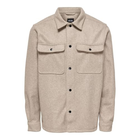 ONLY & SONS Heren overhemd ONSASH overhemd, Chinchilla, M