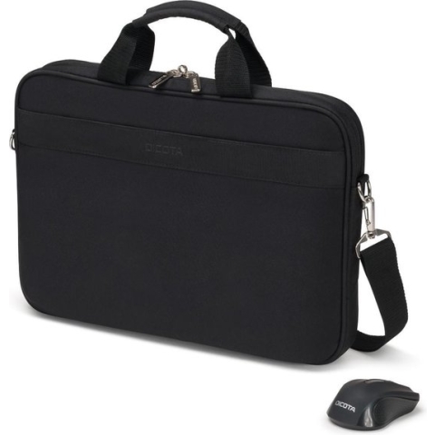 DICOTA Top Traveller Wireless Mouse Kit - Draagtas voor notebook - 15.6 - zwart - met draadloze optische muis