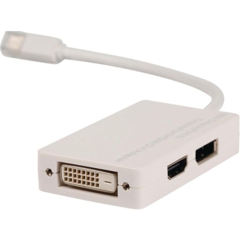 Valueline Mini DisplayPort naar HDMI, DVI en DisplayPort adapter - DP1.1 / wit - 0,20 meter