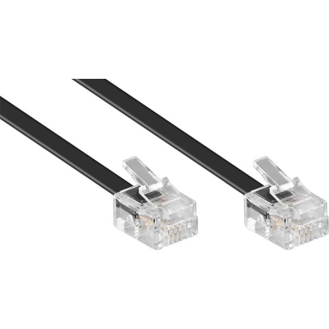RJ11 - RJ11 telefoonkabel / zwart - 15 meter